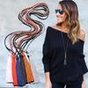 Colorful Crystal Long Tassel Necklace for Women - High-End Chain Jewelry