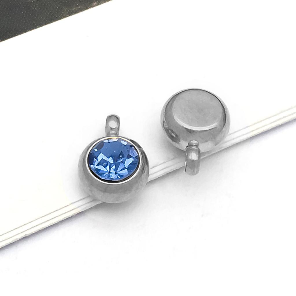 DIY alloy jewelry accessories inlaid with colored diamonds, twelve-star birthstone, birthstone, zodiac stone necklace, bracelet, small pendant.