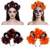 Day Of the Deads Headpiece Flower Crown Headband Mexicans Festival Florals Headpiece Halloween Cincos De Mayoes Costume