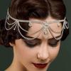 1 Pieza Cadena para la Cabeza de Boda Joyería Malla Hueca Tocado para Mujeres Diadema de Lujo Gorro Sombrero Accesorios para el Cabello