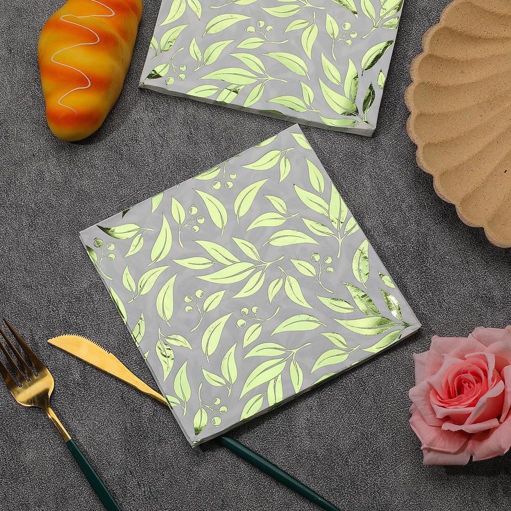 Elegant Hot Stamped Theme Napkin for High-End Hotels, Restaurants, and Birthday Party Decor