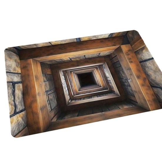 3D Optische Täuschung Fußmatte Rutschfest Vision Teppich mit Atemberaubendem 3D Visuellen Effekt Design Teppich für Wohnzimmer Schlafzimmer Flur Pflegeleichter Teppich