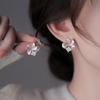 925 Silver Pink Heart Flower Butterfly Tassel Earrings - Sweet, Elegant, and Whimsical Design