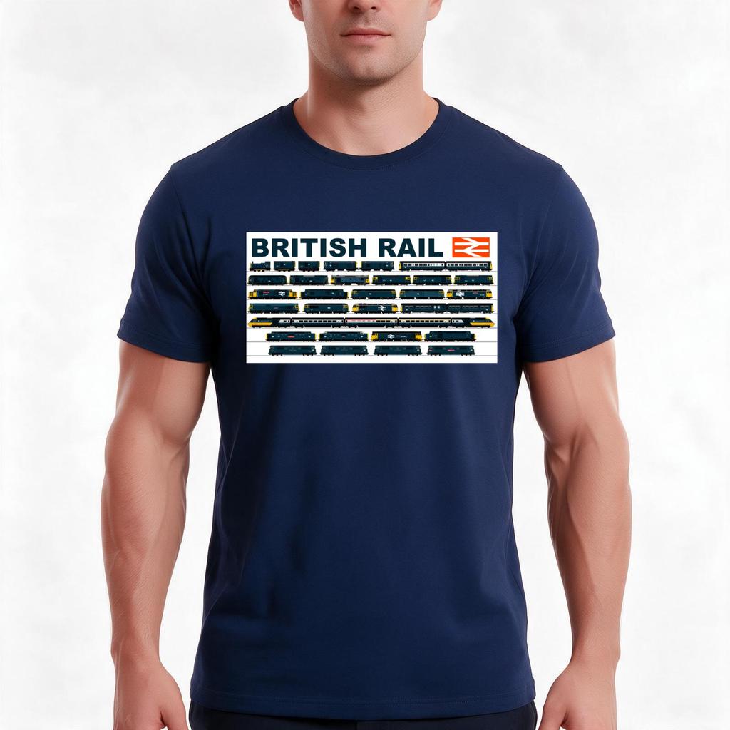 British Rail Locomotives Tshirt Summer Casual Cotton Tee Oversized Streetwear Tops Vintage Graphic Print Unisex Unisex Unisex