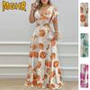 Moda dama vara primavara cu maneca scurta cu decolteu in V rochii casual