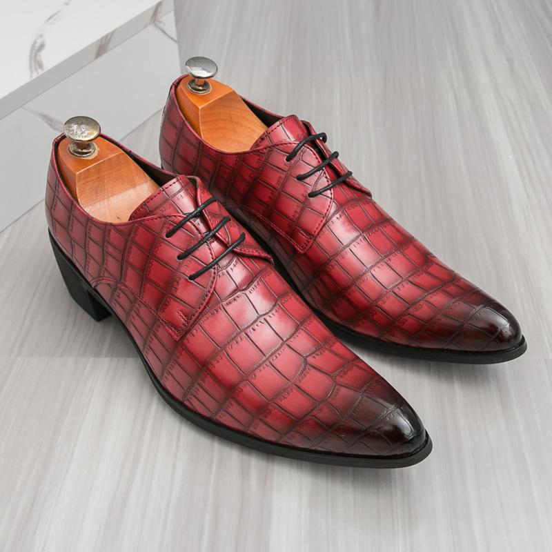 Fashion Fashion Men Leather Oxford Shoes Street Style Men's Business Shoes Elegantes Derby Shoes High Heels Man Casual Footwear Sneakers