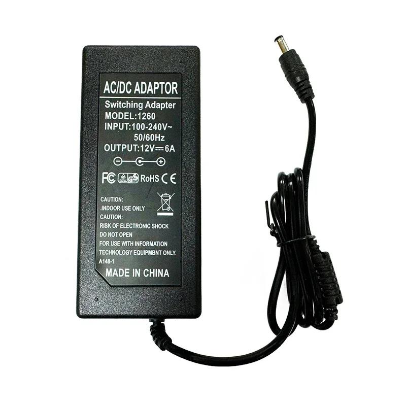 Power Adapter 12V 5A 6A 8A Universal Power Supply Charger AC To DC Adapter Transformers For LED Light Strip Laptop EU US Plug