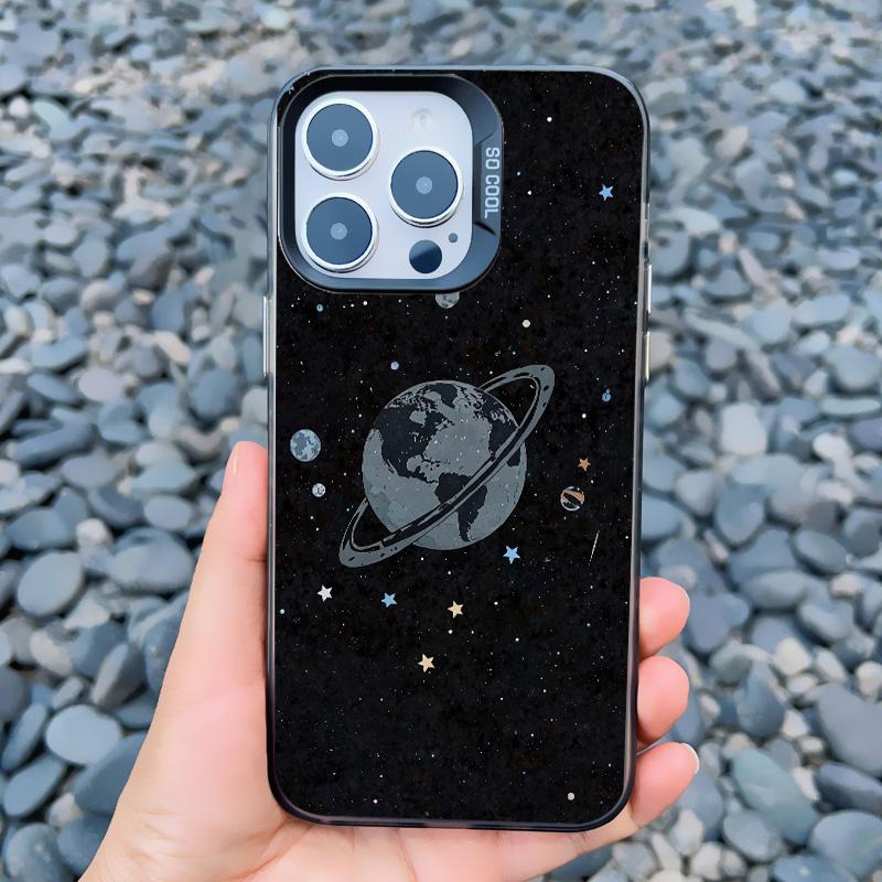 Universe Planet Starry Sky Sun Laser Phone Case For iPhone 13 Mini 12 11 Pro Max 15 16 14 Pro Max Plus Shockproof Phone Covers