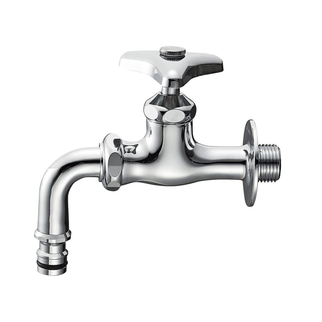 SANEI Y126K-13 Home Water Faucet for Sprinklers, 13mm Diameter, Cold Climate Model, Jointer Connection, Rotating Outlet Pipe