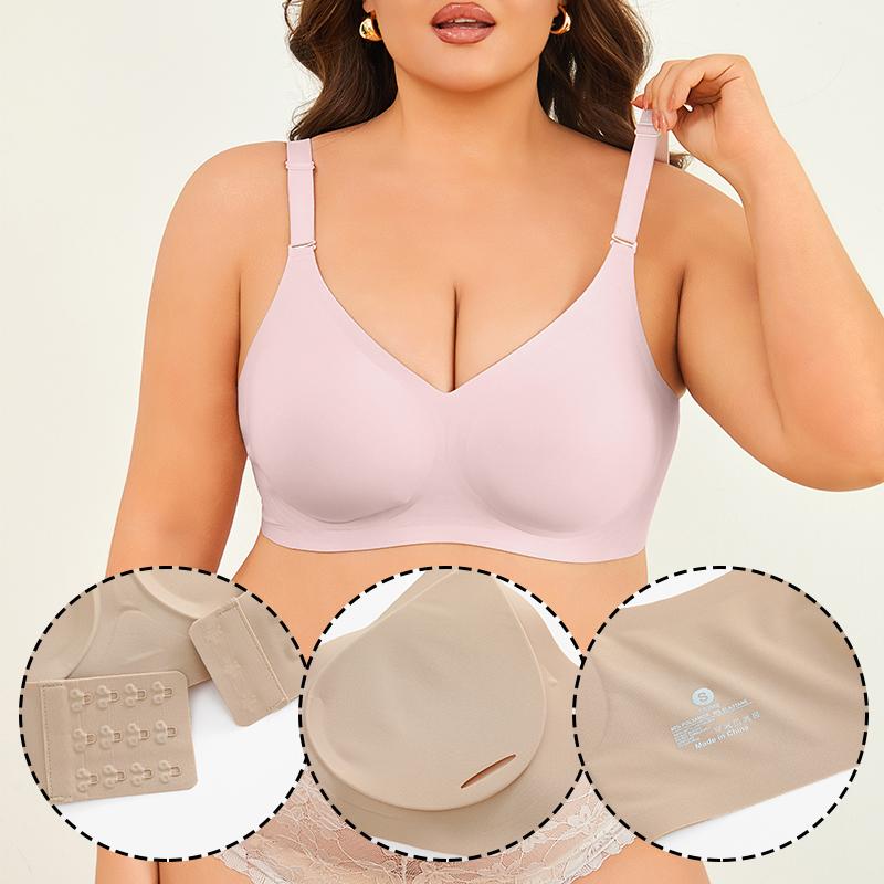 Women Seamless Wireless Bra Soft Breathable Thin Cup No Trace Underwear Adjustable Strap Push Up Lingerie For Daily Wear