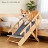 Wooden Pet Stair Portable Stable 2 in 1 for Cars Small and Older Animals 4 steps