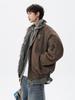 Men's American Retro Thickened Warm Jacket with Fur Collar
