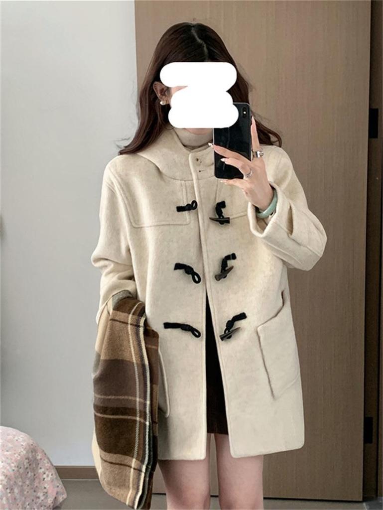 Women's 2025 Winter Korean Style Petite Wool-Blend Thickened Toggle Coat