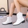 Boots for Women's  Spring Autumn New European American Knight Boots Thick Heel Embroidered Feet Short Boots Luxury Boot