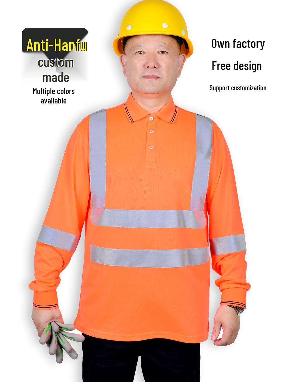 

Светоотражающая быстросохнущая рубашка-поло для ночного строительства с логотипом на заказ Orange