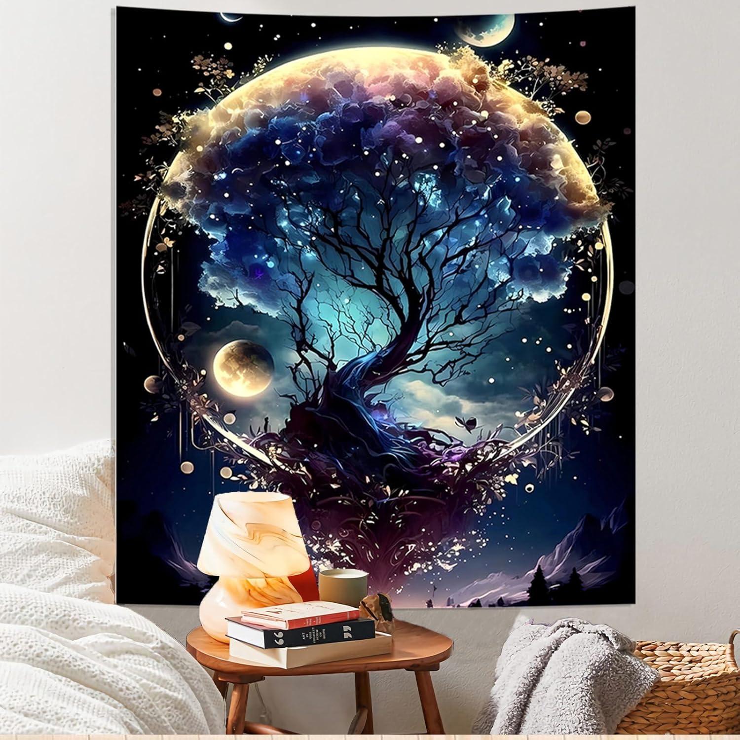 Tapestry of the fantastic lunar tree of life 75x100