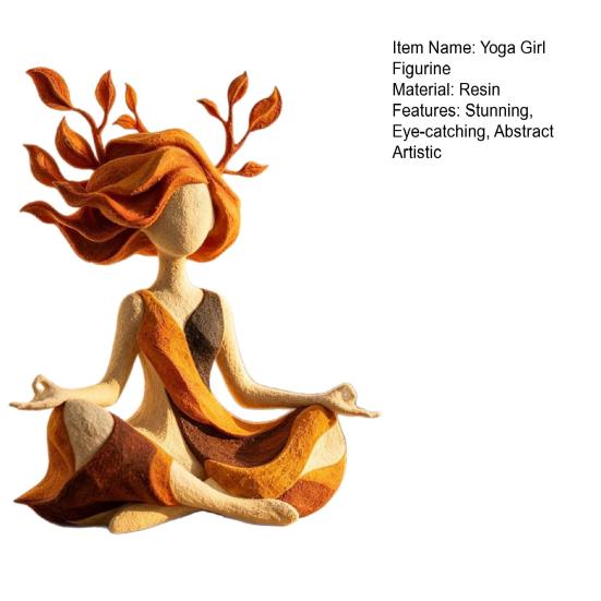 Abstract Yoga Girl Figurine Resin Meditating Lady Statue for Spa Yoga Room Home Desk Shelf Decor Gifts for Women