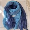 Elegant Pastel Pink & Mint Green Japanese Korean Style Scarf - Soft Drapey Lightweight Fabric, Neutral Beige & Lavender Tones, Versatile Head Wrap