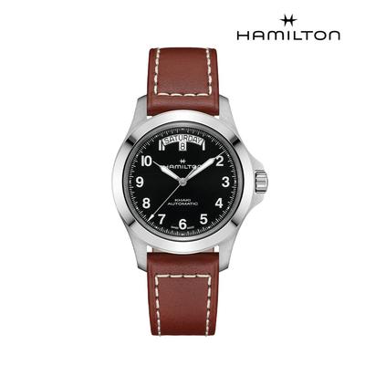 Khaki Field King Automatic Green Dial Leather Strap H64475531