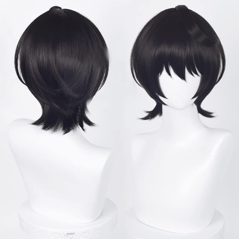 Cosplay Wig with Net, Sakuma Rintsuki, Heat-Resistant, Black