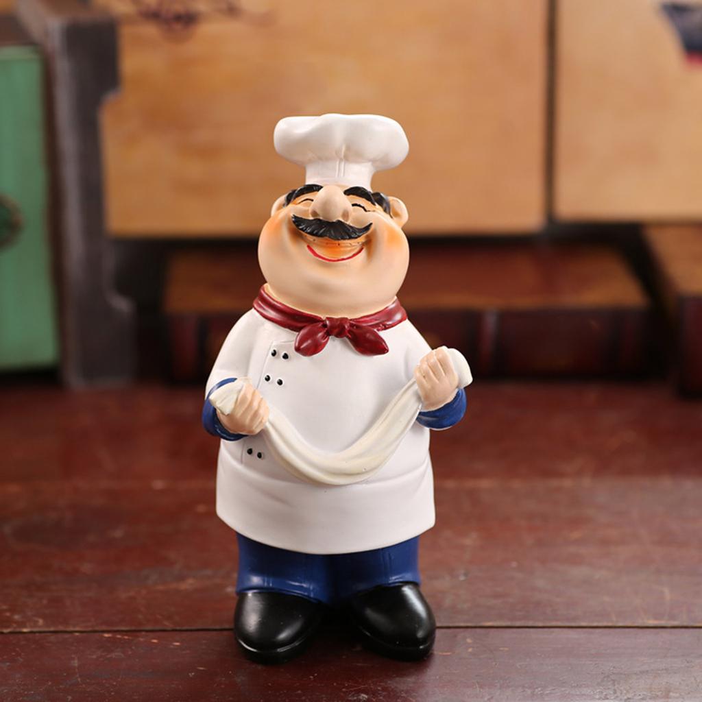 Creative Resin Chef Figurine Decoration Ornament For Kitchen Restaurant And Cafe Display