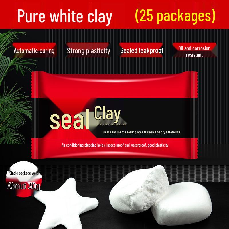 Fireproof Air Conditioner Wall Sealing Putty - Waterproof White Leak-Stopping Clay Plug for Household Use
