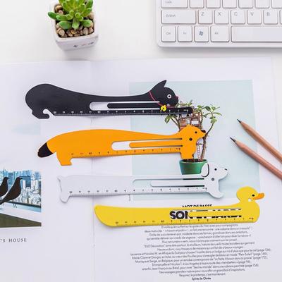 Metal Bookmark Ruler Cartoon Shape Adorable High Strength Not Easily Deformed Measuring Scale Ruler School Supplies