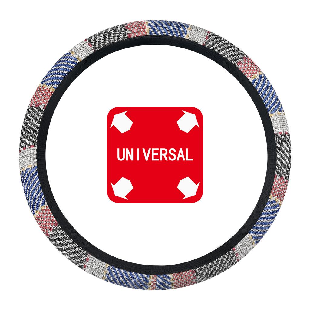 Ultra-Thin Summer Non-Slip Breathable Car Steering Wheel Cover Leather Print Design - No Inner Ring Handlebar Accessory Included