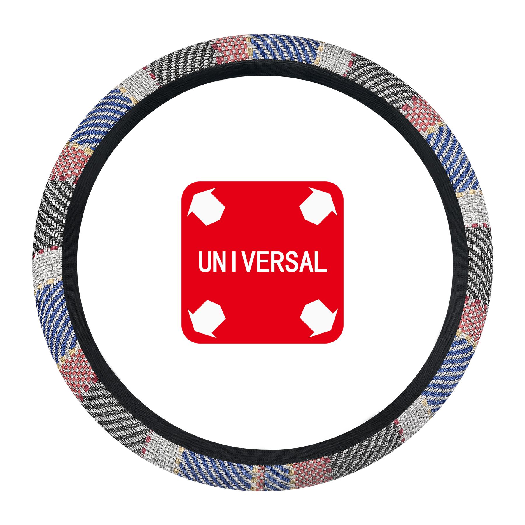 Car Steering Wheel Cover PU Leather Print Design No Inner Ring Ultra-Thin Summer Non-Slip Breathable Auto Accessory