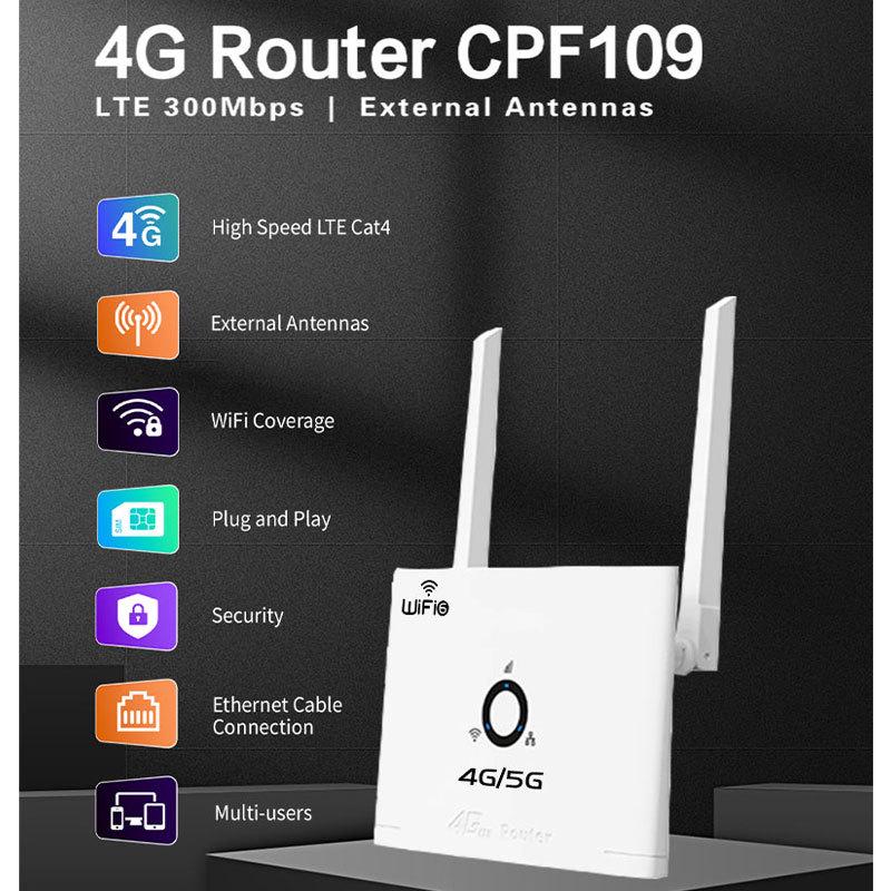 4G Wireless Router, Southeast Asia: Philippines, Cambodia, Myanmar, Thailand, Vietnam, 300M, SIM Card Compatible.