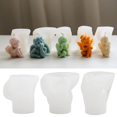 1PC Fondant Cake 3D Angel Silicone Mould Clay Supplies Soap Resin Mold Chocolate Scented Candle DIY KTY