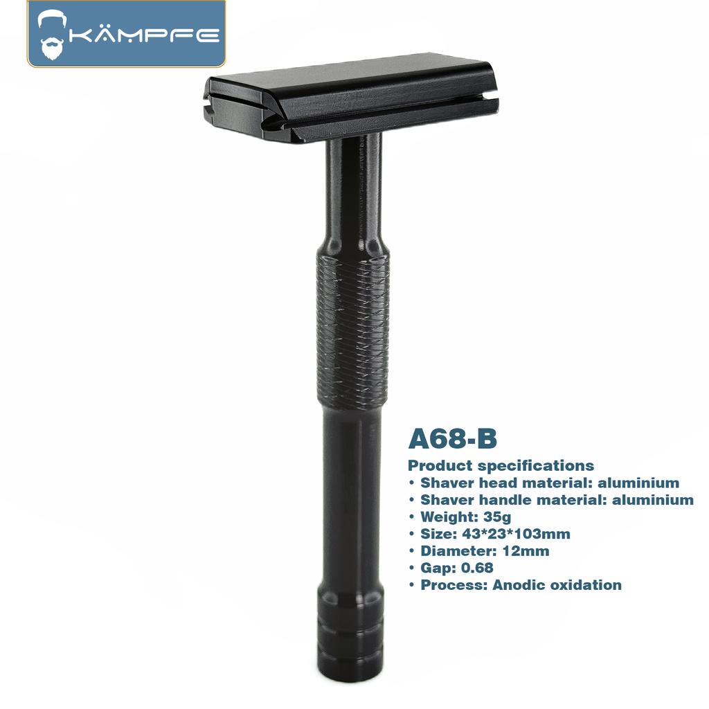 KAMPFE CNC Carving Closed Comb Double-Sided Aluminum Manual Safety Razor Classic Shaver Mild Scratcher for Men And Women Gift