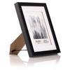8x10 Black Wood Picture Frame with Double Mat 5x7 Photos Wall Tabletop Display Durable Elegant Airfloat Design Easy to Use