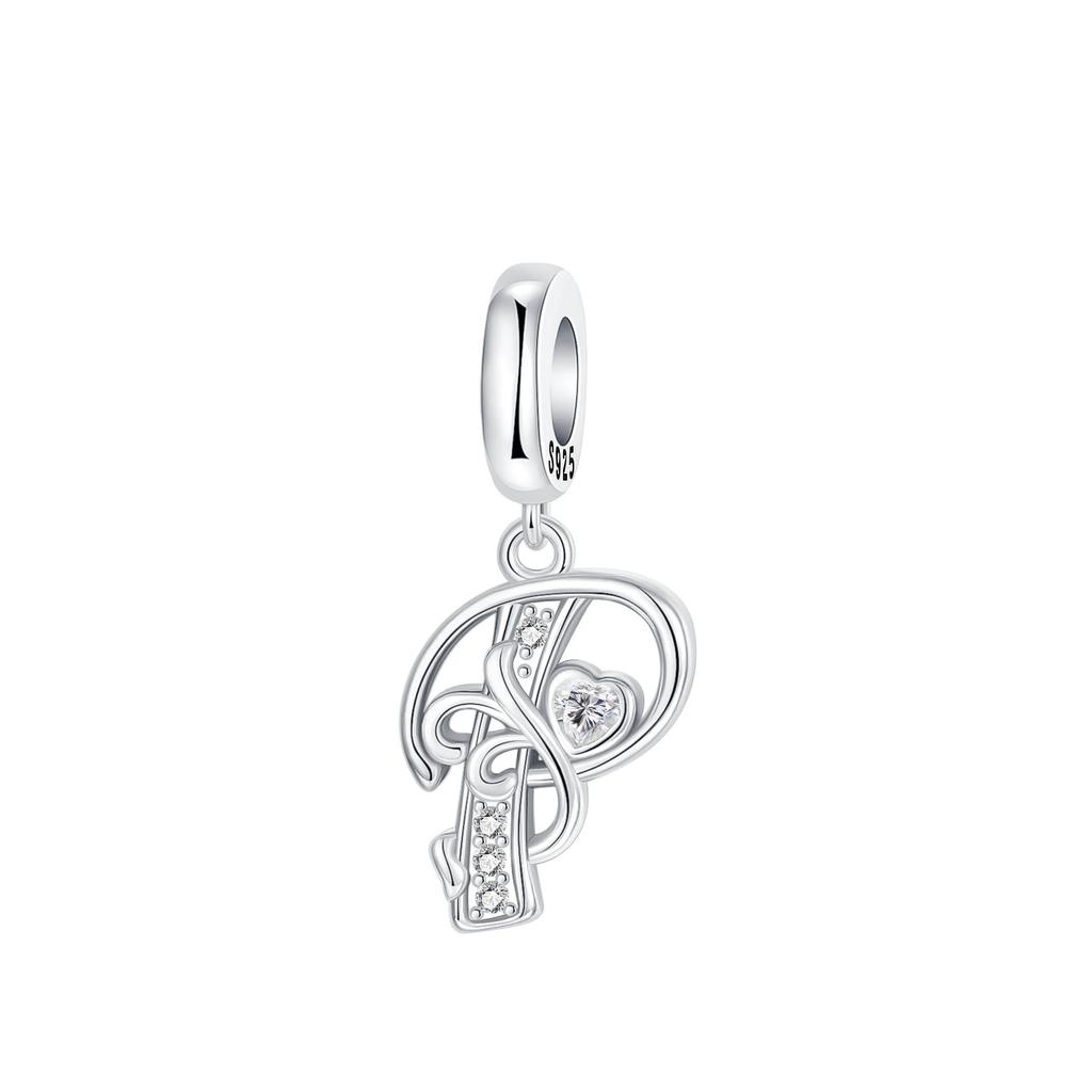 Originale DIY A-Z Alphabet Anhänger Perle Kupfer Eingelegter Zirkon Liebesbriefe Dangle Schmuck Geschenk Passend für Armreif