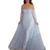 Spring Summer New Sexy High Waist Hot Drill Pearl Chiffon Banquet Evening Dress for Women European American Party