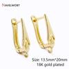 18K Gold Plated Brass Metal Earwires Basic Fasteners,Earring Fixtures,Inlaid Zircon Earring Hooks,Earring Making Supplies