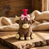 Pink Bow Cattle Soap Dispenser Highland Cow Dispenser, Refillable Hand Animal Bottle, Plastic Empty Pump Bottle for Bathroom, Housewarming Gift