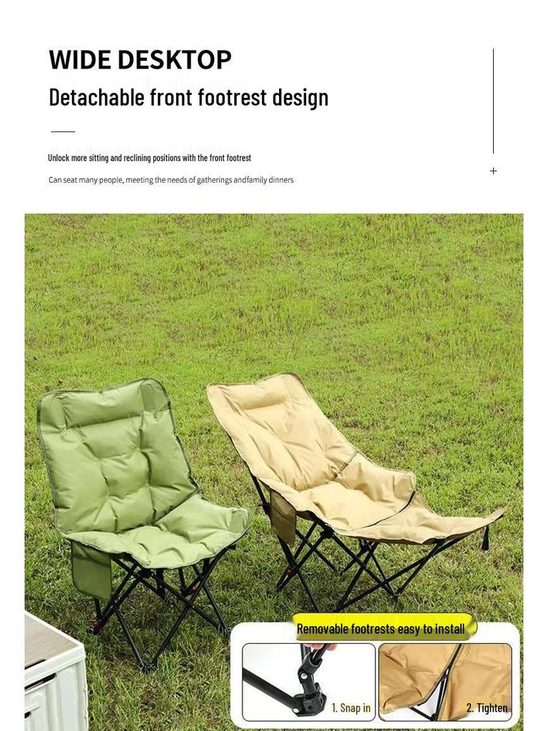 Adjustable Padded Moon Chair: Office & Camping Recliner for Sitting or Sleeping