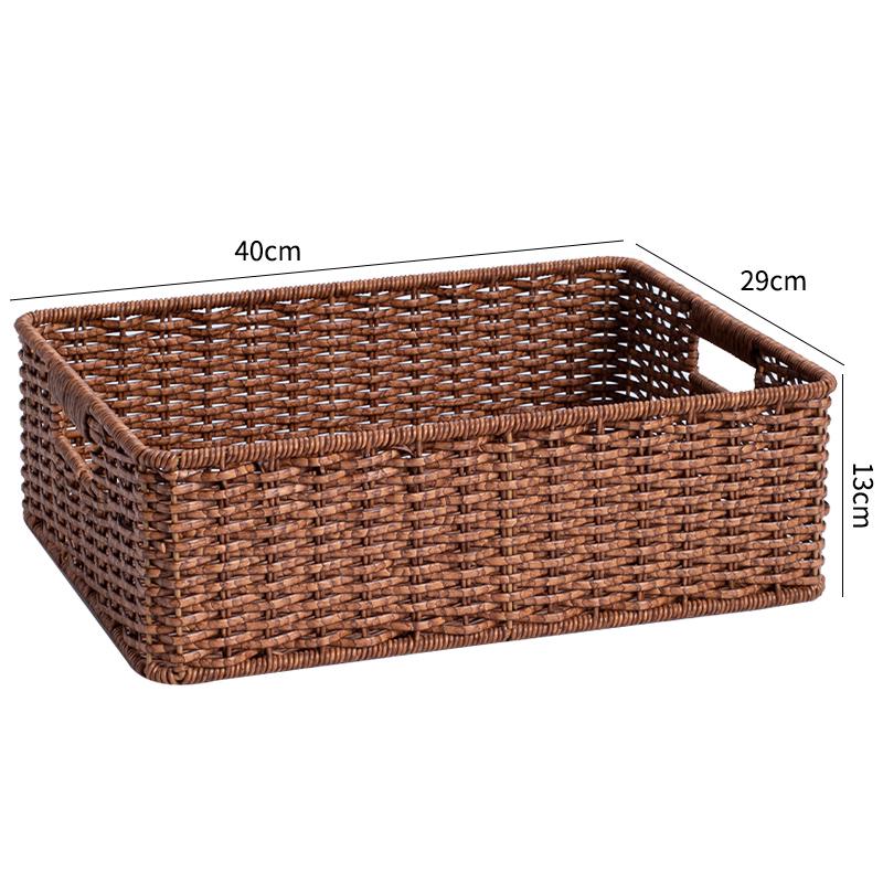 Imitation Rattan Narrow Storage Basket Organizer