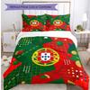 Set Biancheria da Letto Stampata Calcio Portogallo 3 Pezzi Set Copriletto Traspirante Accogliente come Regalo per la Casa Nuova o per le Feste