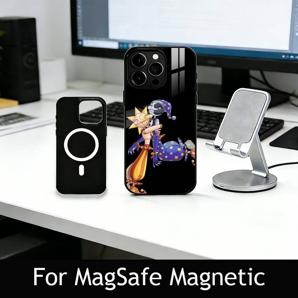 Fnaf G-Game S-Sundrop & M-Moondrop Phone Case For iPhone17,16,15,14,13,12,11 Plus,Pro Magnetic with Magsafe Wireless Charging