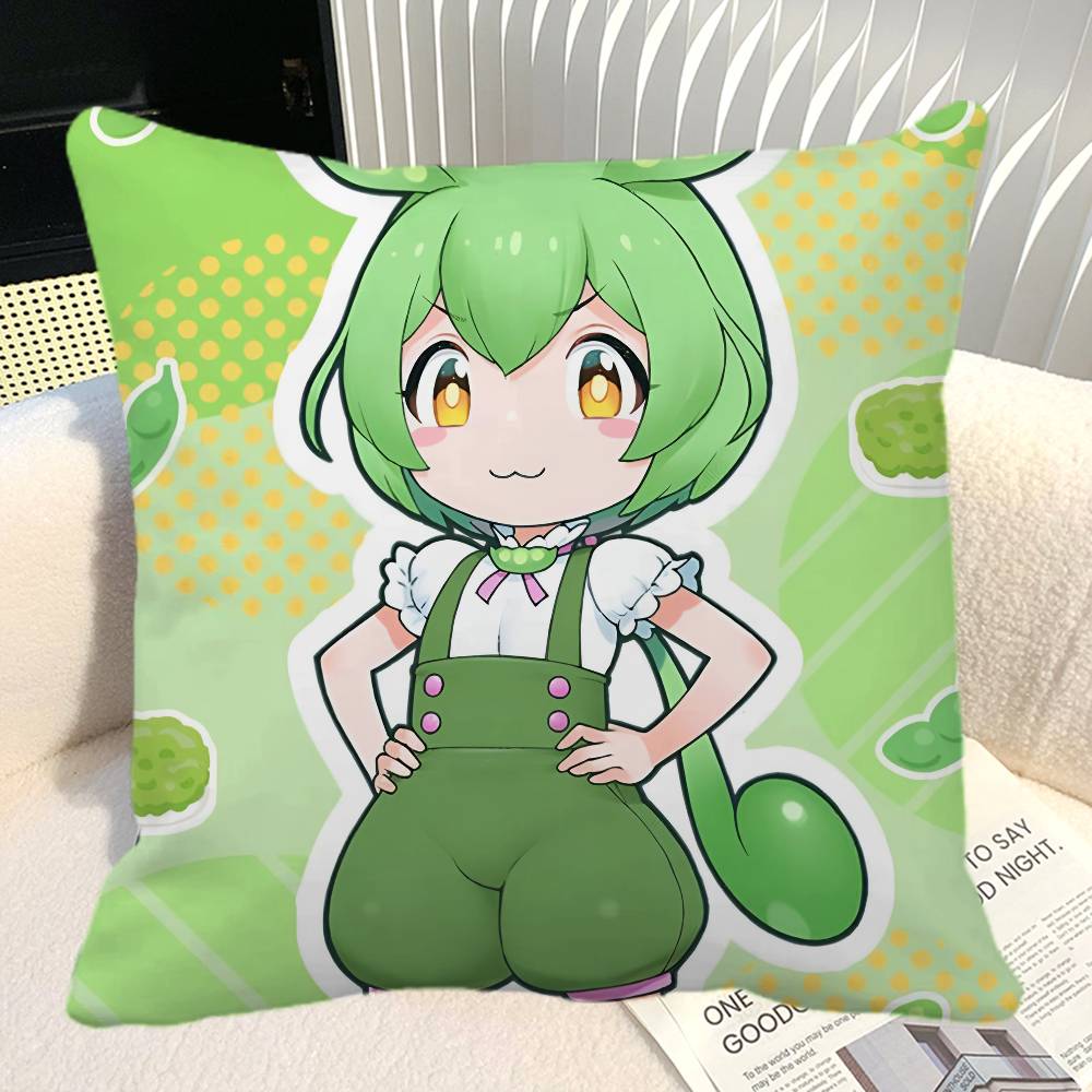 Anime Zundamon Pillow Case Square Pillow Bedroom Sofa Leisure Comfort Cushion Car Home Decoration