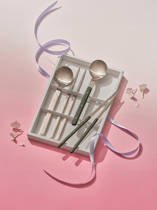 Odense Legot Cutlery Korean Tableware Set for Two Vanilla cream