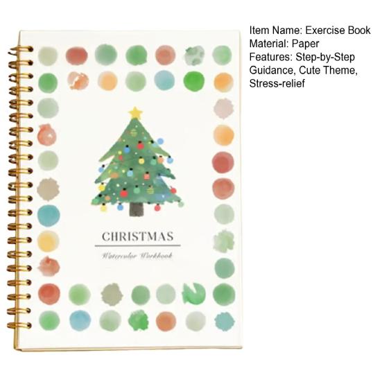Watercolor Workbook Coloring Book Step-by-Step Tutorials for Animals Flowers Beginner Friendly Painting Kit for Learning Stress Relief