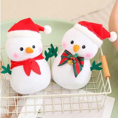 Cartoon Snowman Plush Toy Fluffy Xmas Ornament Kawaii Christmas Snowman Pendant  Christmas Gift