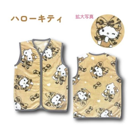 Hatayama Shoji Hello Kitty Flannel Sleeper for Junior 60cm H x Product 66203215 Girls, Size Approx. 47.5cm W, Number