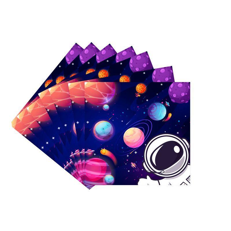 Space Planet Astronaut Theme Party Set, Paper Plates, Tablecloths, Tableware, Children's Birthday Party Scene Decoration Supplies