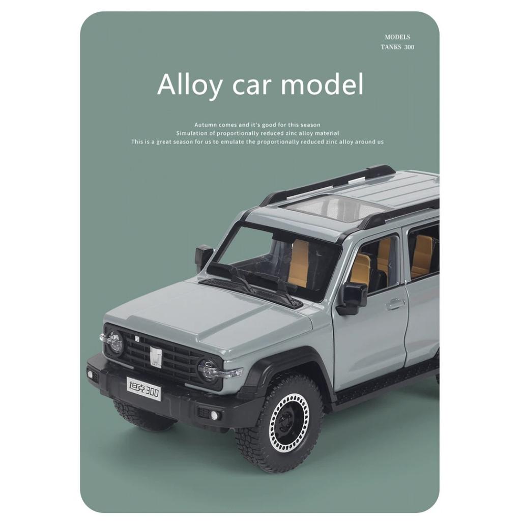 Neues 1/24 Tank 300 Legierungs-Automodell Diecasts Metallspielzeug Geländewagen Automodell Simulation Ton Licht Kindergeschenk