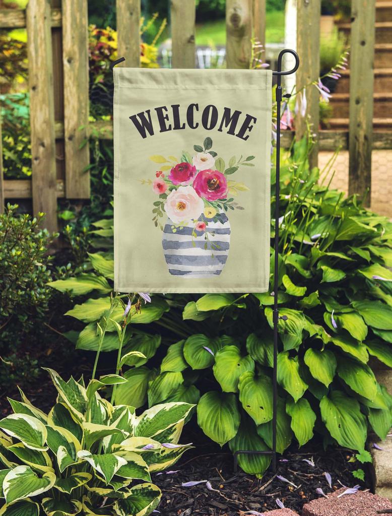 Printtoo Tan Welcome Garden Summer Camping  Flag For Campers Double Sided