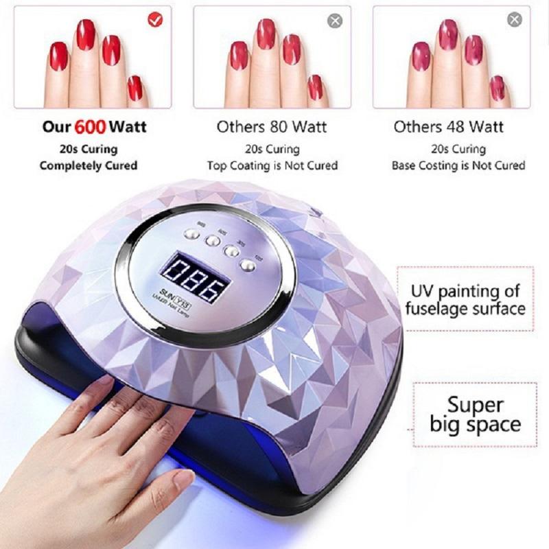 Leistungsstarke 60 LEDs LED Nagellampe zum Trocknen von Gel-Nagellack, Schwachstrommodus, Smart Sensor, professionelle Maniküremaschine für Nailart-Salons